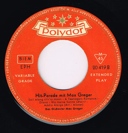 Max Greger Und Sein Orchester : Hit-Parade Mit Max Greger (7", EP, Mono)