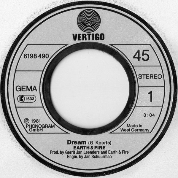 Earth And Fire : Dream (7", Single)
