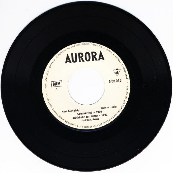 Ernst Busch - Kurt Tucholsky, Hanns Eisler : An Preußischen Kaminen (2x7", Mono, Whi)