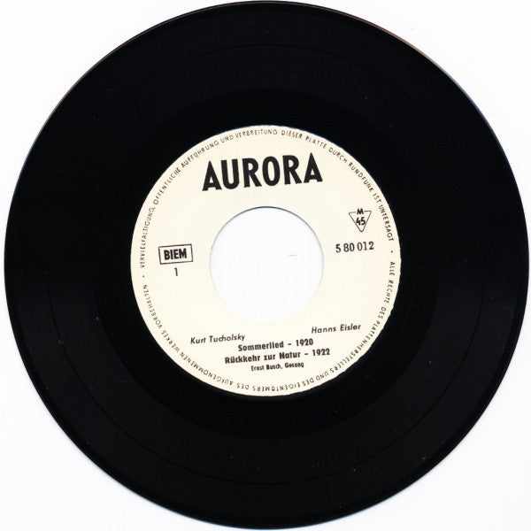 Ernst Busch - Kurt Tucholsky, Hanns Eisler : An Preußischen Kaminen (2x7", Mono, Whi)