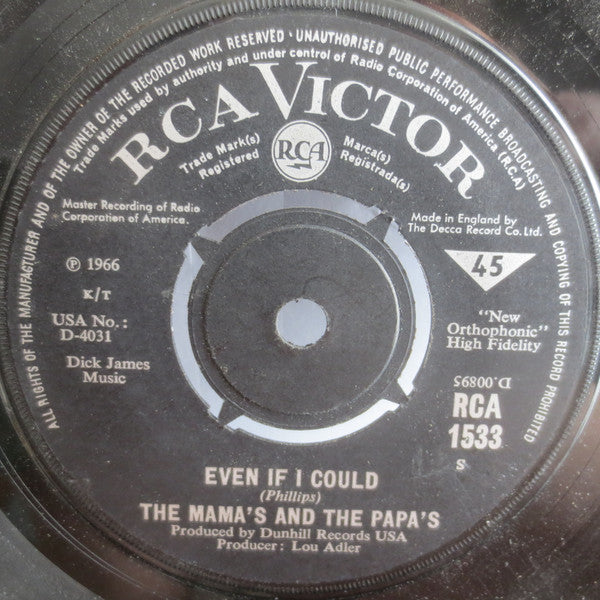 The Mamas & The Papas : I Saw Her Again (7", Single)