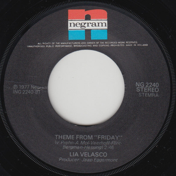 Lia Velasco : Friday (7", Single)