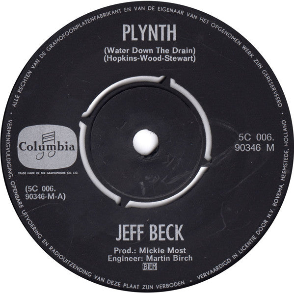 Jeff Beck Group : Plynth (Water Down The Drain) (7", Single, Mono)