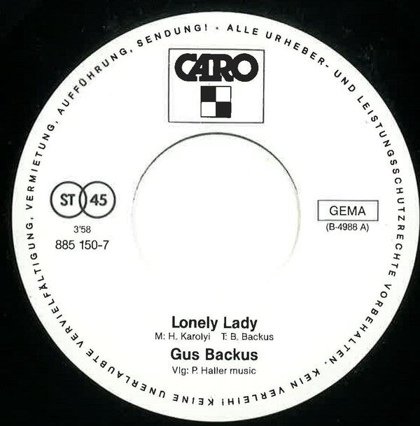 Gus Backus : Lonely Lady (7", Single)