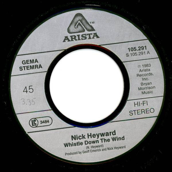 Nick Heyward : Whistle Down The Wind (7", Single)