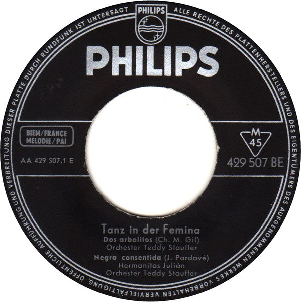 Orchester Teddy Stauffer : Tanz In Der Femina (7", EP)