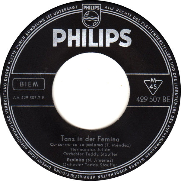 Orchester Teddy Stauffer : Tanz In Der Femina (7", EP)