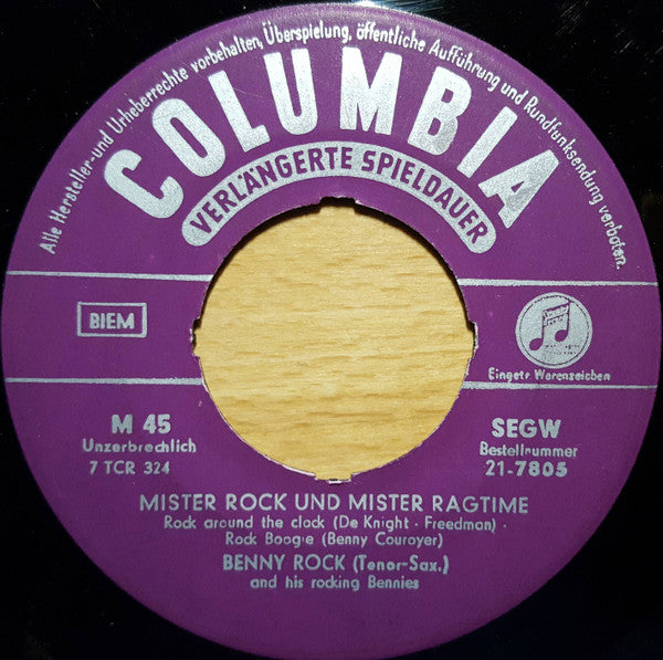 Benny Rock And His Rocking Bennys / Peter Cramer Und Seine Solisten : Mister Rock Und Mister Ragtime (7", EP, Comp, Mono)