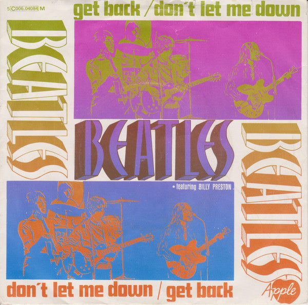 The Beatles Featuring Billy Preston : Get Back / Don't Let Me Down (7", Single, RP)