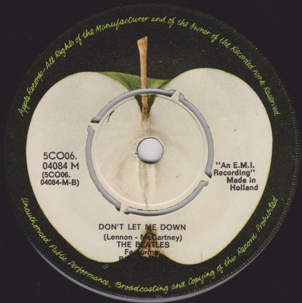 The Beatles Featuring Billy Preston : Get Back / Don't Let Me Down (7", Single, RP)