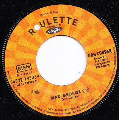 Don Cooper : Mad George / Rapid Rainbow Times (7")