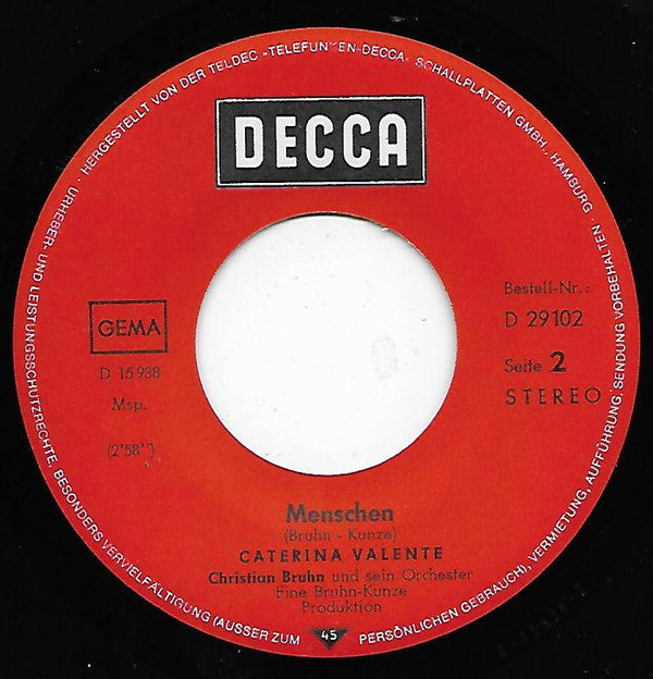 Caterina Valente : Es Lebe Die Liebe (7", Single)