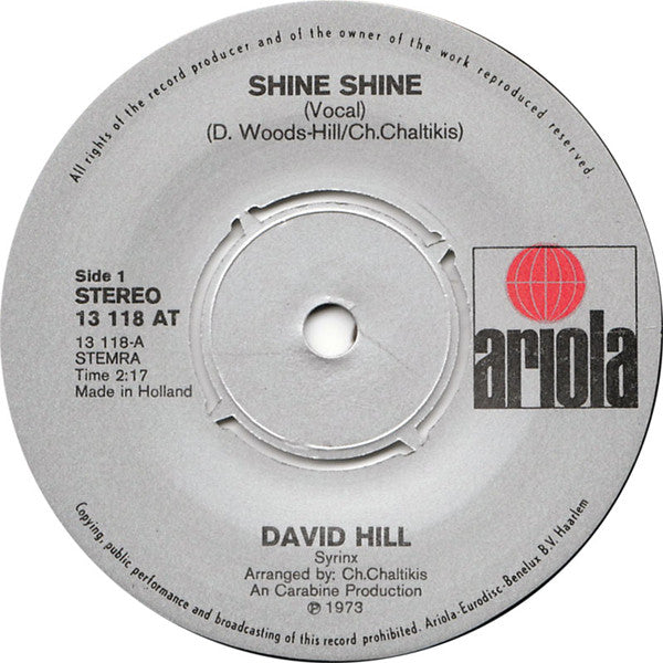David Hill (8) : Shine Shine (7")