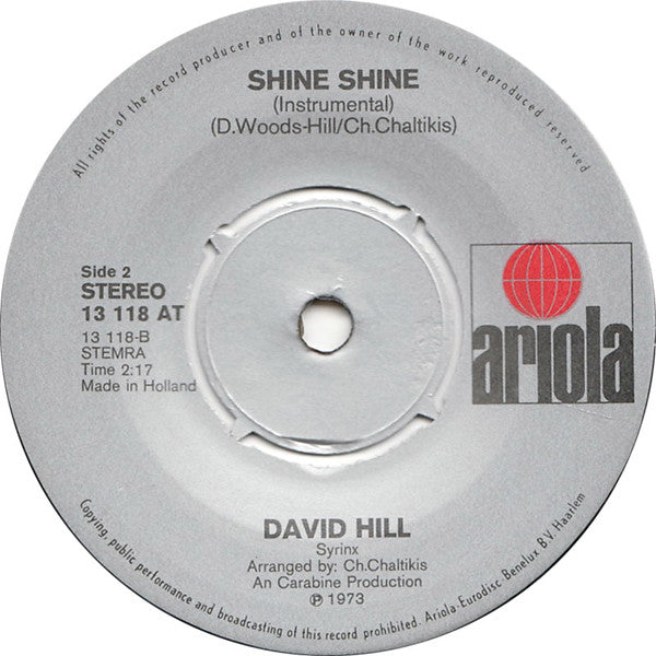 David Hill (8) : Shine Shine (7")