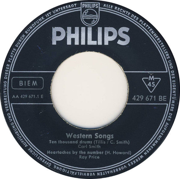 Carl Smith (3), Earl Scruggs, Lefty Frizzell, Ray Price : Western Songs (7", EP, Single)