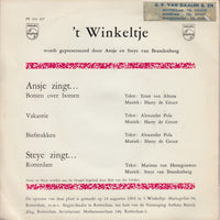 Ansje van Brandenberg En Steye van Brandenberg : Zingen In 't Winkeltje (7", EP, Mono)
