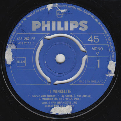 Ansje van Brandenberg En Steye van Brandenberg : Zingen In 't Winkeltje (7", EP, Mono)