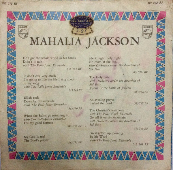 Mahalia Jackson : Abide With Me (7", Single, Mono)