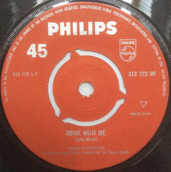 Mahalia Jackson : Abide With Me (7", Single, Mono)
