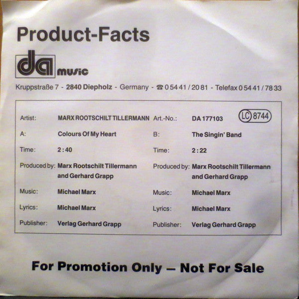 Marx Rootschilt Tillermann* : Goldene Europa 1991 (Nachwuchspreis) (7", Single, Promo)