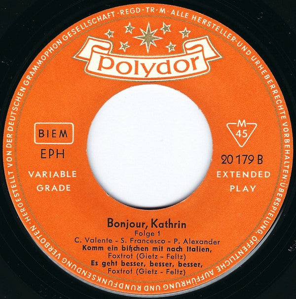 Caterina Und Silvio : Bonjour Kathrin Folge 1 (7", EP, Mono, RP)