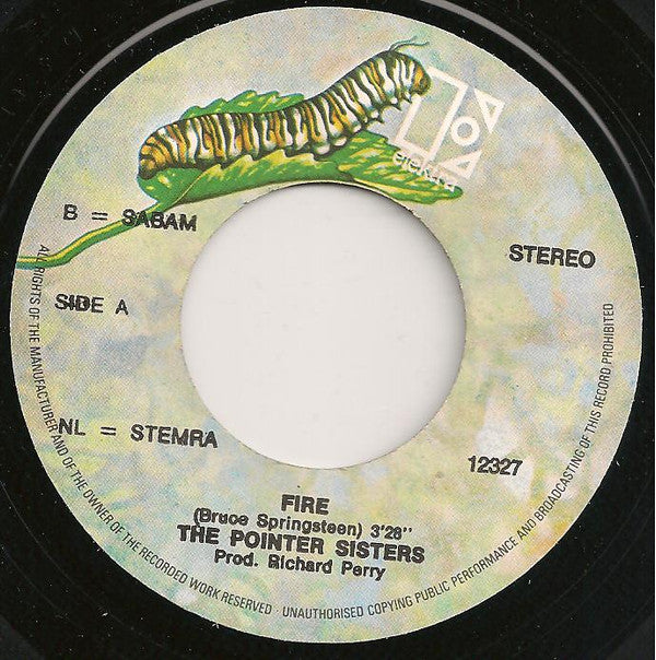 Pointer Sisters : Fire (7", Single)