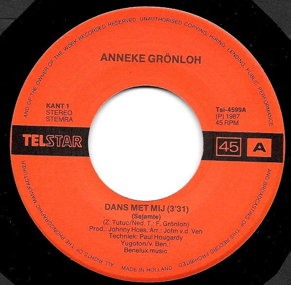 Anneke Grönloh : Dans Met Mij (7", Single)