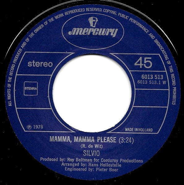 Silvio (3) : Mamma, Mamma Please (7", Single)