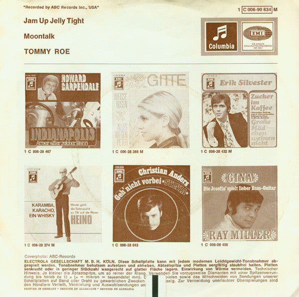 Tommy Roe : Jam Up Jelly Tight (7", Single)