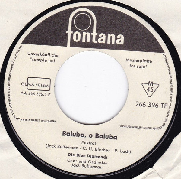 Die Blue Diamonds* : My Sunny Sunshine / Baluba, O Baluba (7", Single, Promo)