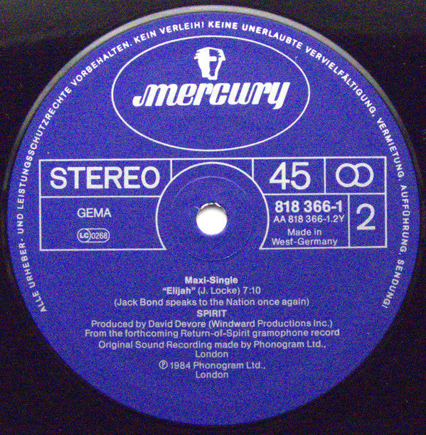 Spirit (8) : 1984 (12", Maxi)