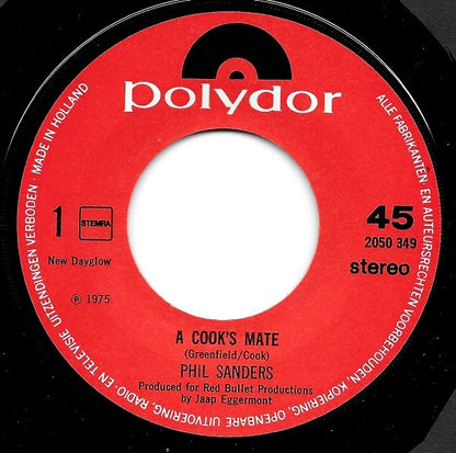 Phil Sanders : Cook's Mate (7", Single)