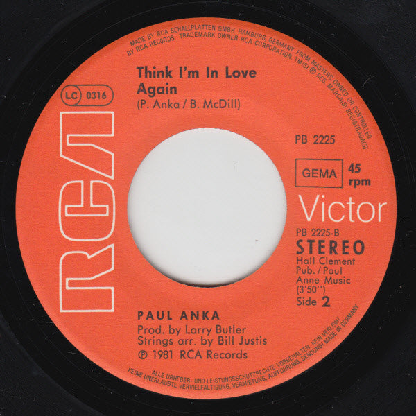 Paul Anka : I've Been Waiting For You All Of My Life (7", Single)