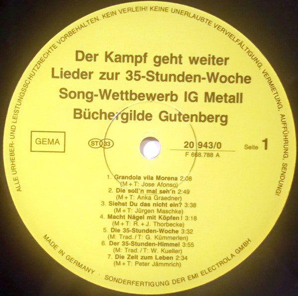 Various : Der Kampf Geht Weiter  (LP, Album)