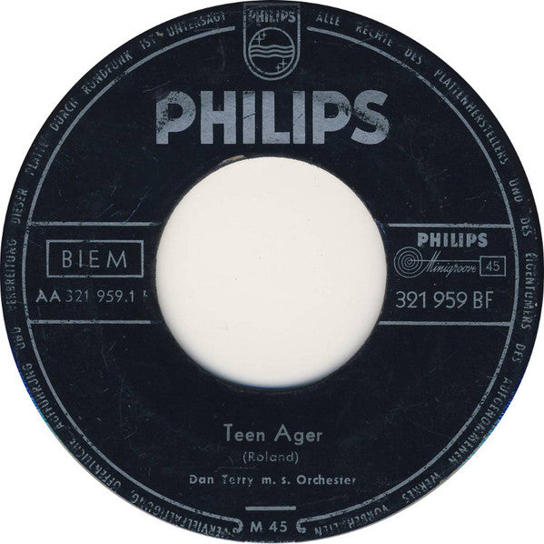 Dan Terry And His Orchestra : Teen Ager (7", Single, Mono)