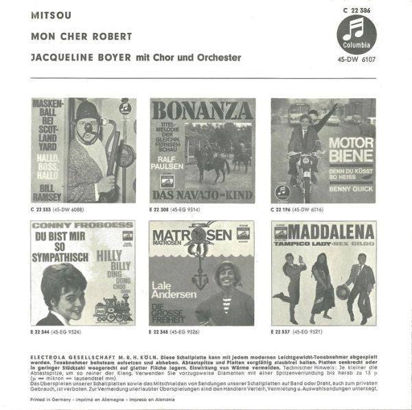 Jacqueline Boyer : Mitsou (7", Single, Mono)