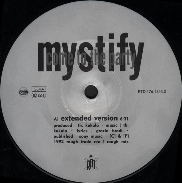 Mystify : Come To The Party (12", Maxi)