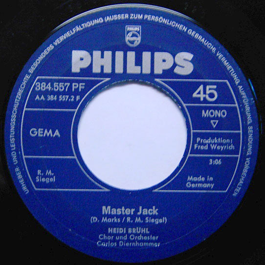 Heidi Brühl : La Bambola / Master Jack (7", Single, Mono)