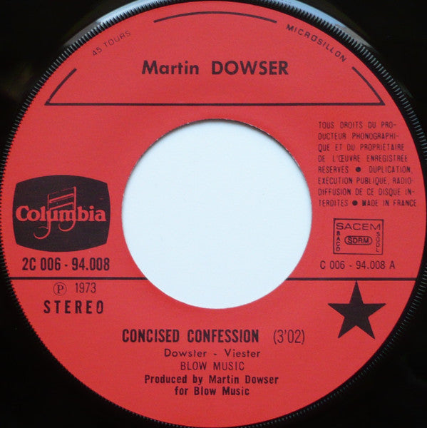 Martin Dowser : Concised Confession (7", Single)