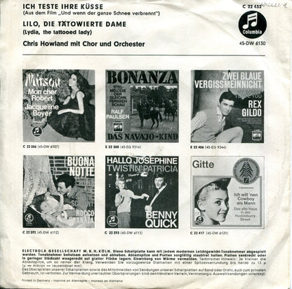 Chris Howland : Ich Teste Ihre Küsse / Lilo Die Tätowierte Dame (7", Single)