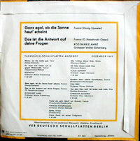 Rosemarie Ambé : Ganz Egal, Ob Die Sonne Heut' Scheint / Das Ist Die Antwort Auf Deine Fragen (7", Single, Mono)