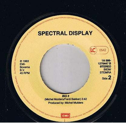 Spectral Display : Danceable / Big 5 (7", Single)