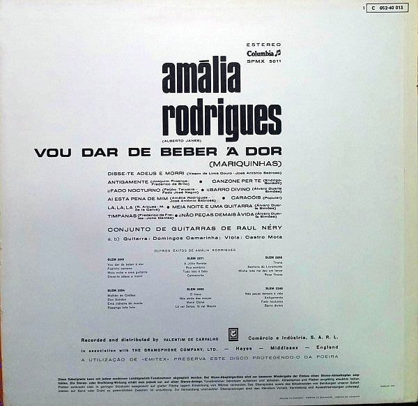 Amália Rodrigues : Vou Dar De Beber À Dor (LP, Album)