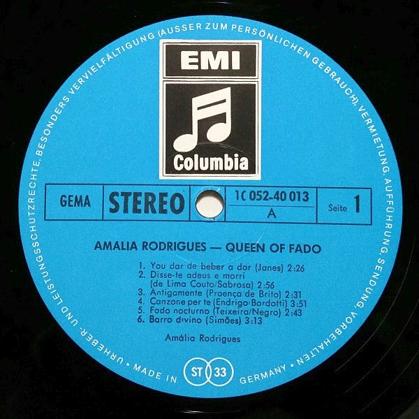 Amália Rodrigues : Vou Dar De Beber À Dor (LP, Album)