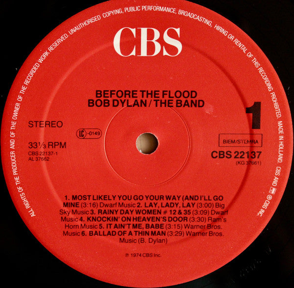 Bob Dylan / The Band : Before The Flood (2xLP, Album, RE, Gat)