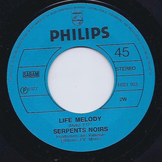 Les Serpents Noirs : Alice / Life Melody (7", Single)