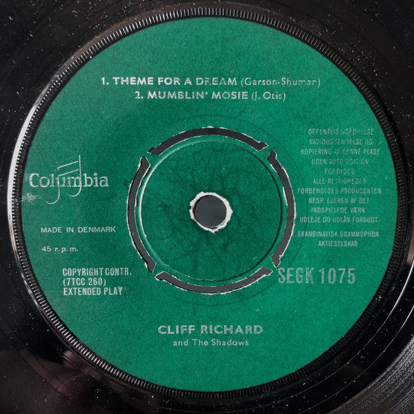 Cliff Richard : Theme For A Dream  (7", EP)