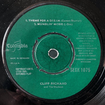 Cliff Richard : Theme For A Dream  (7", EP)
