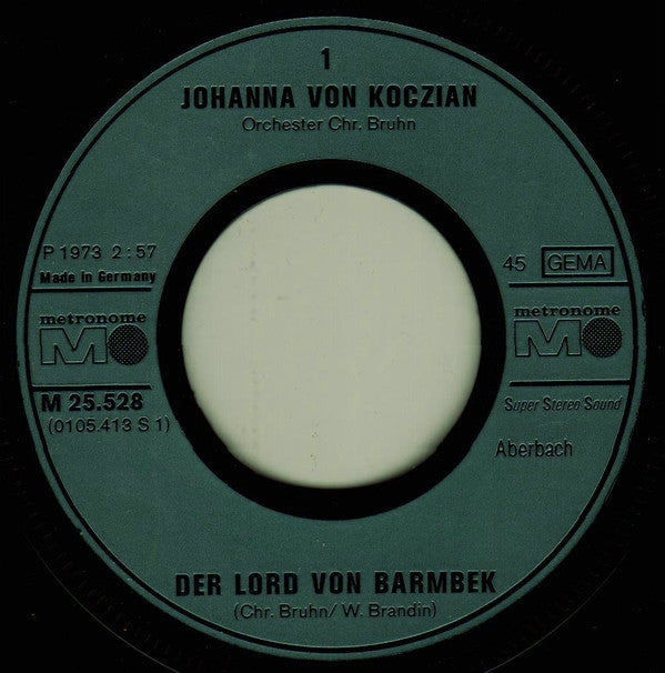 Johanna Von Koczian : Der Lord Von Barmbek / Miss Henderson (7", Single)