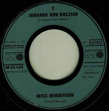 Johanna Von Koczian : Der Lord Von Barmbek / Miss Henderson (7", Single)